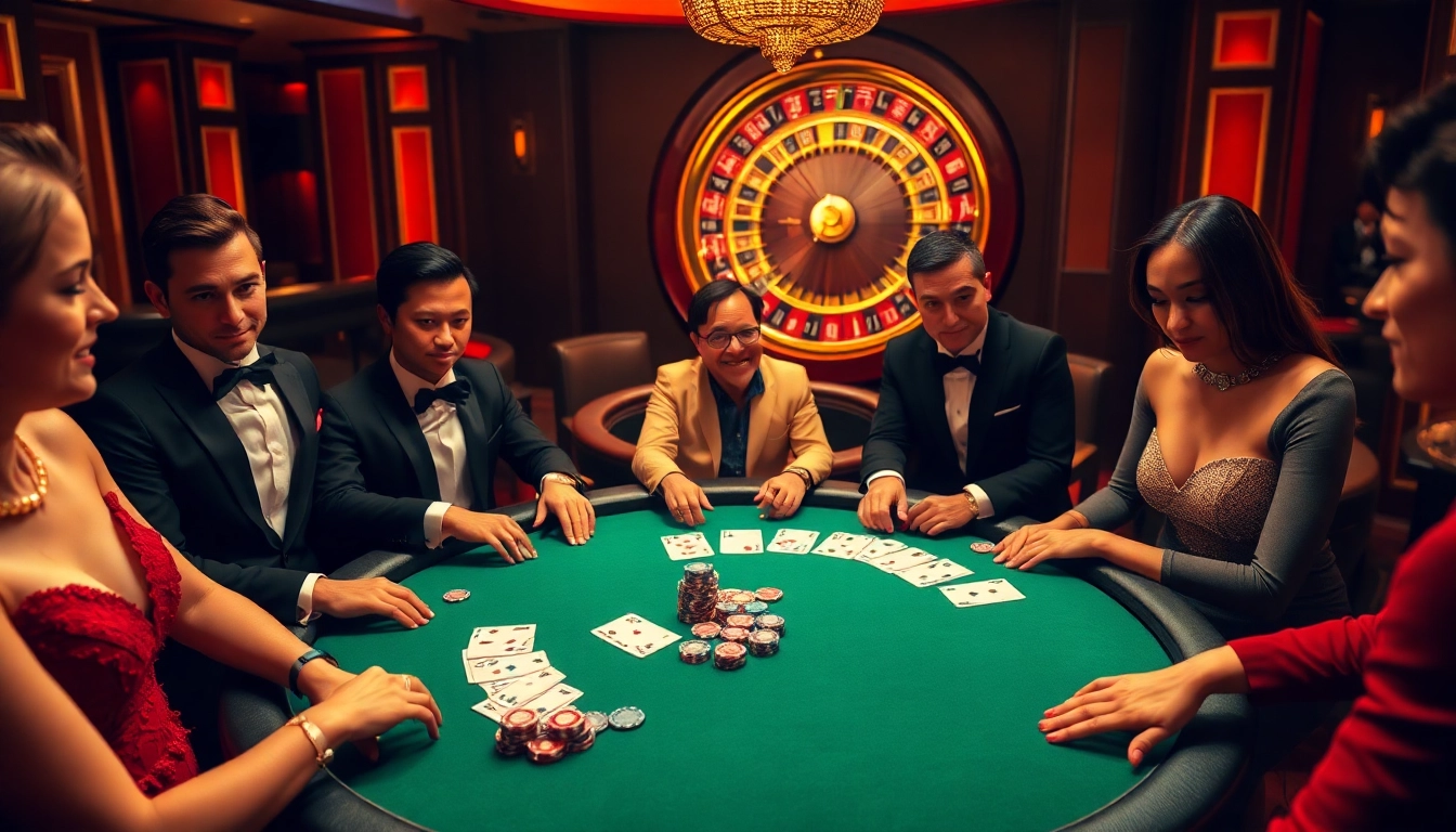 Players engage in an exciting poker game at the SODO casino, showcasing high-stakes atmosphere.