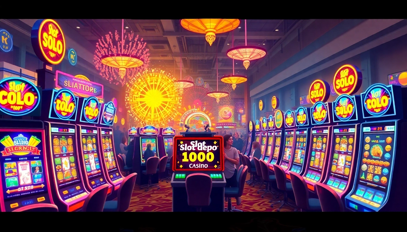 Menangkan jackpot dengan slot depo 1000 pada mesin slot yang penuh warna dan energi.
