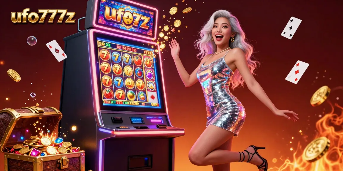 Experience the excitement of ufo777z with a vibrant scene of a jackpot celebration at the casino.