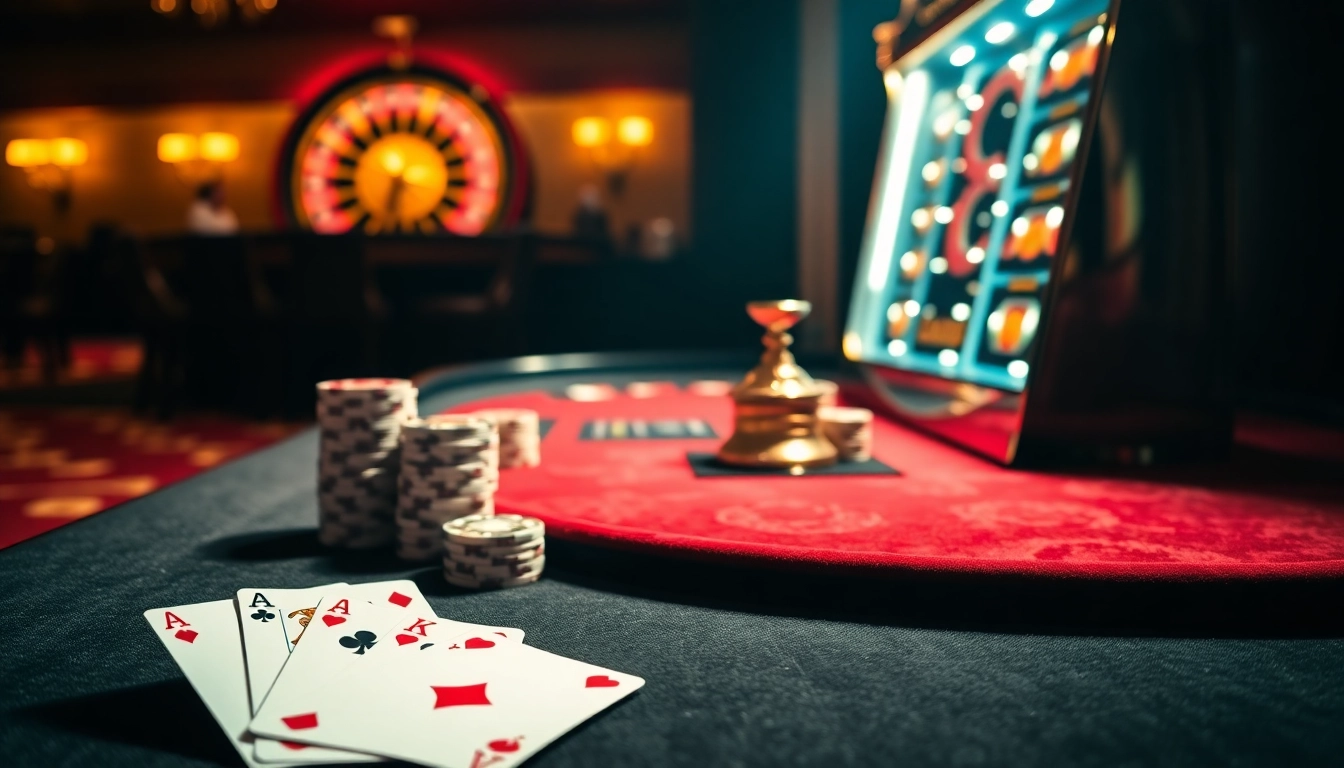 RR88 casino scene featuring roulette table, chips, and thrilling gaming atmosphere.