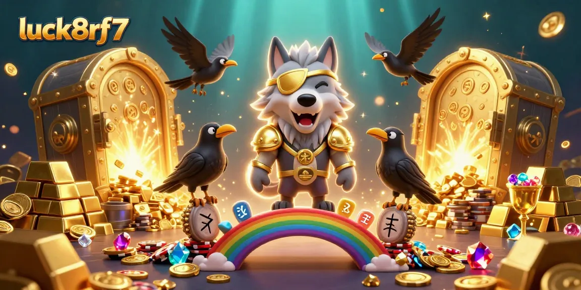 Engage with luck8rf7's vibrant 3D depiction of Odin and his ravens in a captivating casino scene.