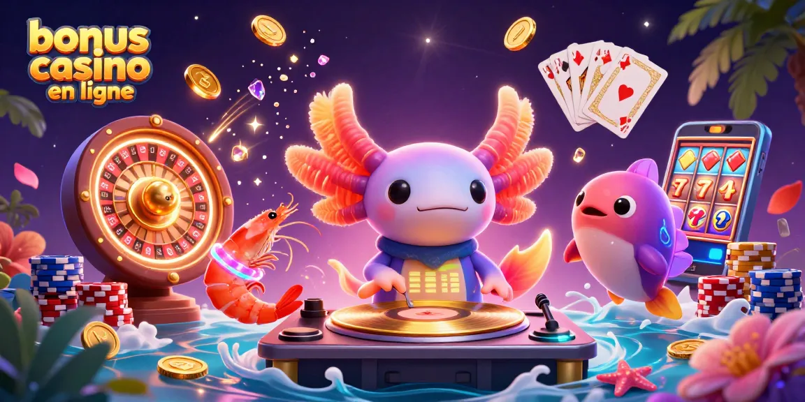 Découvrez des jeux de casino en ligne avec le bonus casino en ligne, une ambiance festive animée par un DJ axolotl.