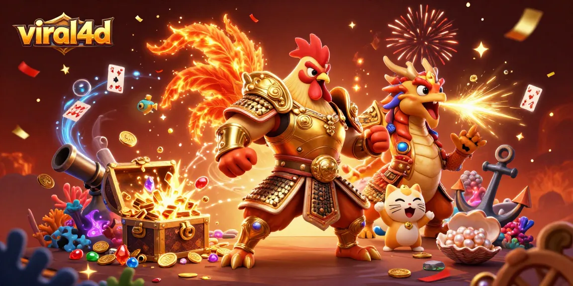 Experience thrilling wins with viral4d using vibrant characters and dynamic casino elements in an action-packed scene.