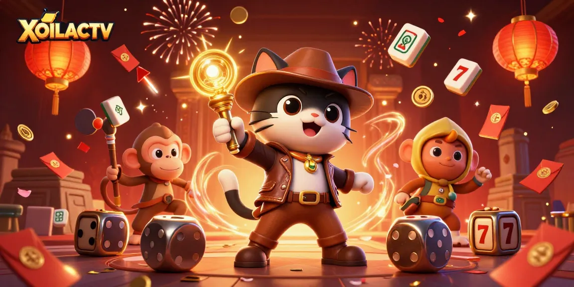 Experience thrilling gameplay with XOILACTV as a cartoon archaeologist cat discovers golden casino treasures.