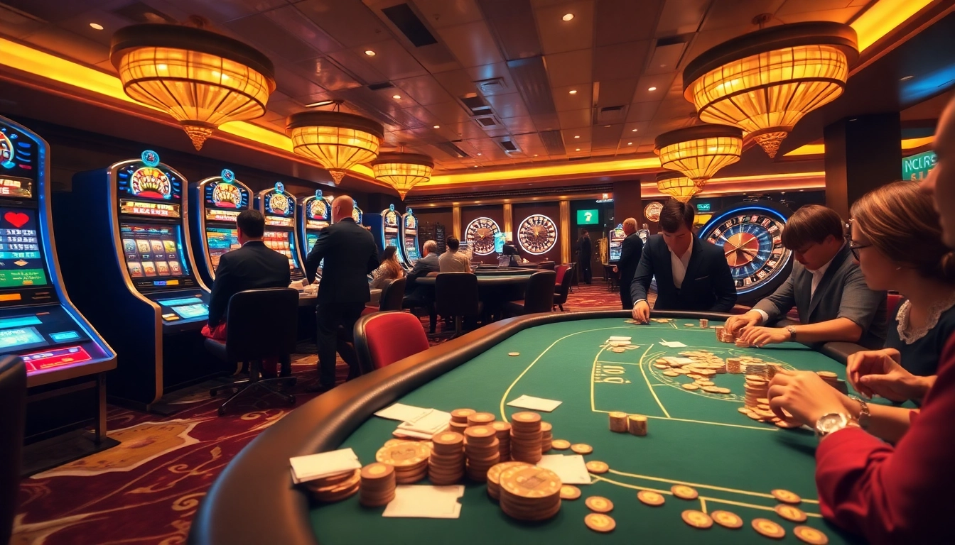 Experience the thrill of NK88 bet at a luxurious casino table surrounded by excitement.
