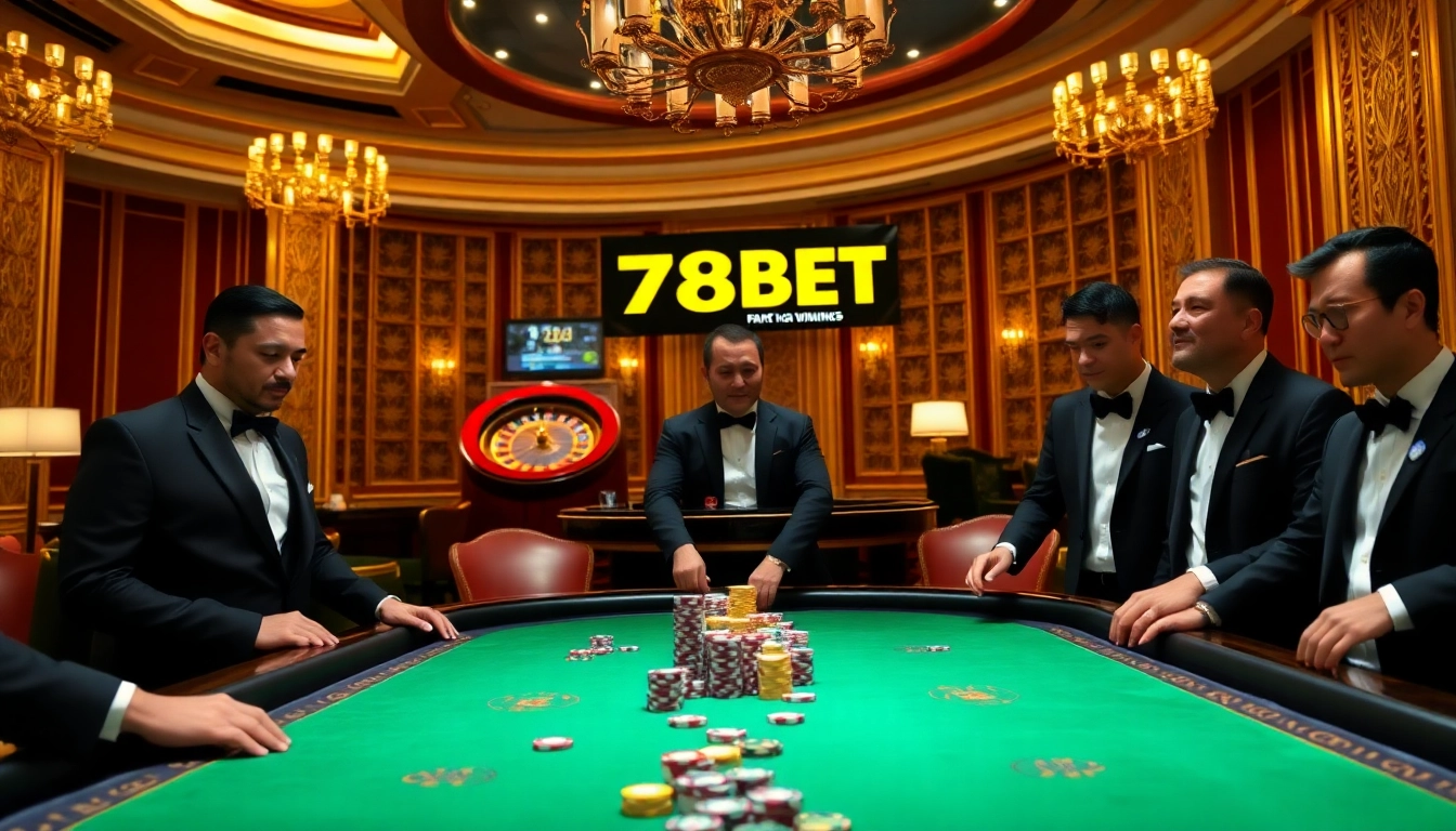 Exciting poker game at 789BET casino, featuring colorful chips and an elegant gaming table.