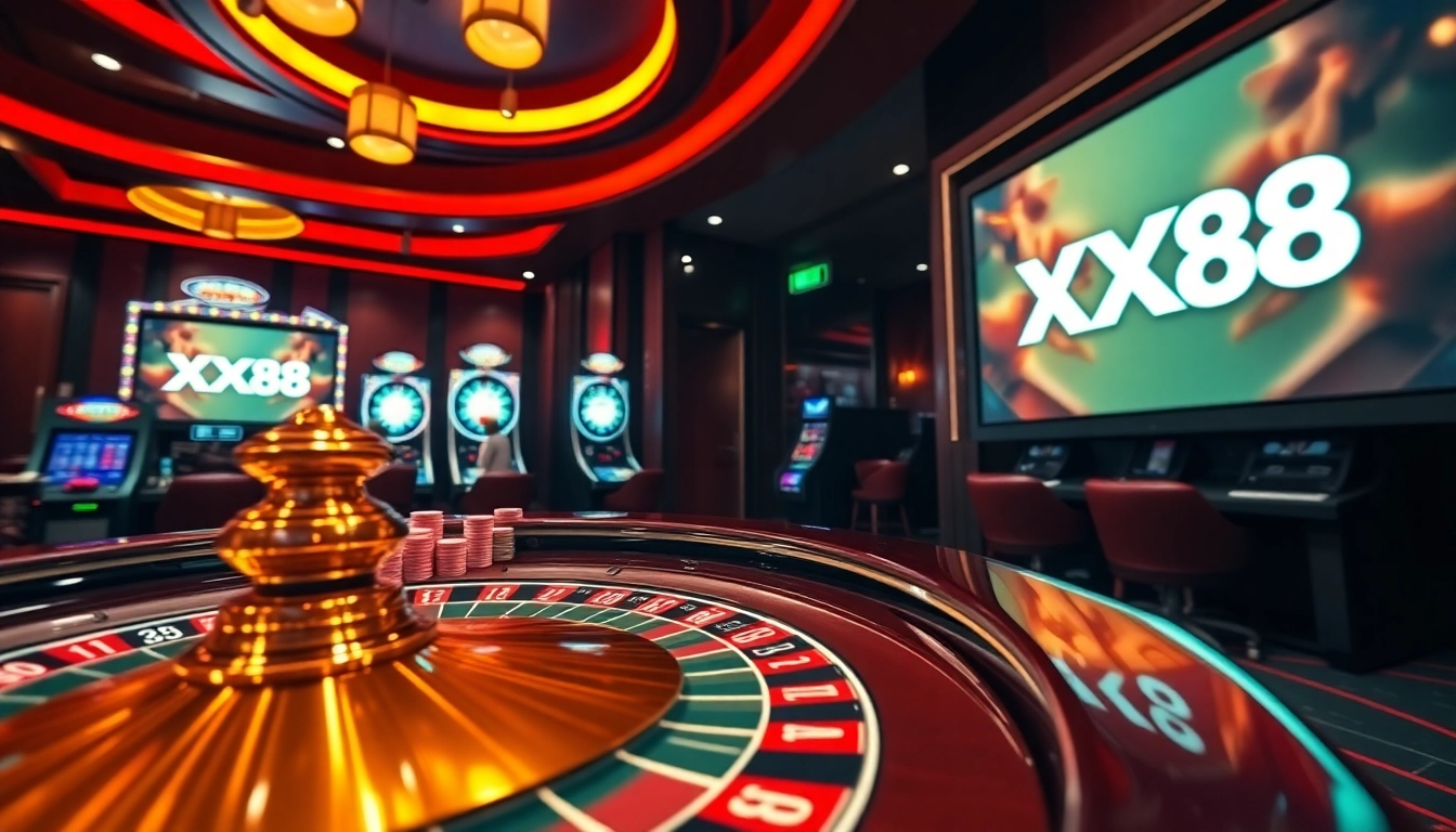 Experience thrilling gambling moments at XX88 with vibrant casino settings and dynamic gameplay.