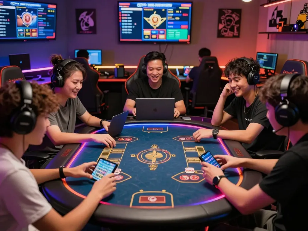 GAME BÀI hubet88 players competing in vibrant online card games with excitement and strategic gameplay.
