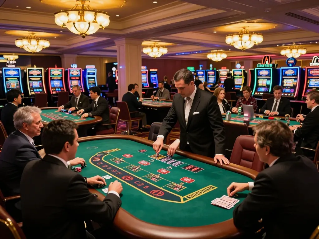 Players enjoy intense moments at okwin casino tables with vibrant gameplay and expert dealers.