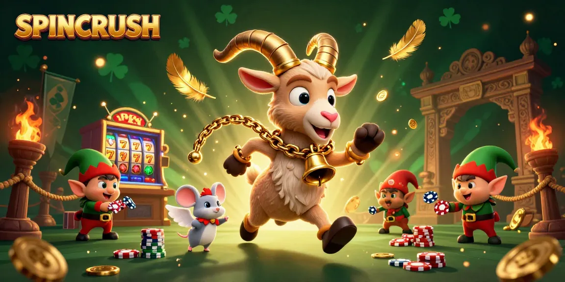 Experience SPINCRUSH as gremlins steal poker chips in a lively casino scene.
