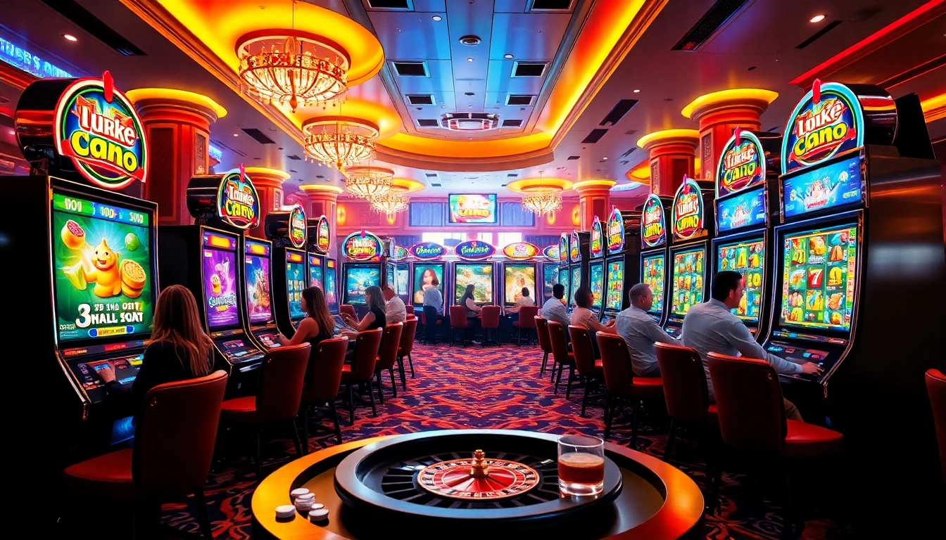 Winning big with immersive slot online games in a bustling casino atmosphere.