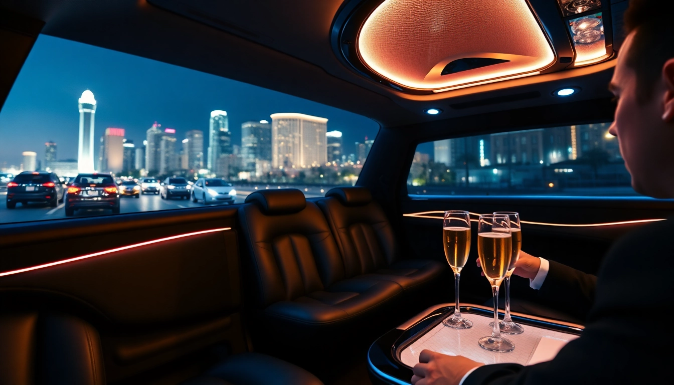 Elegant interior of a luxury LA Limo showcasing comfort and style.