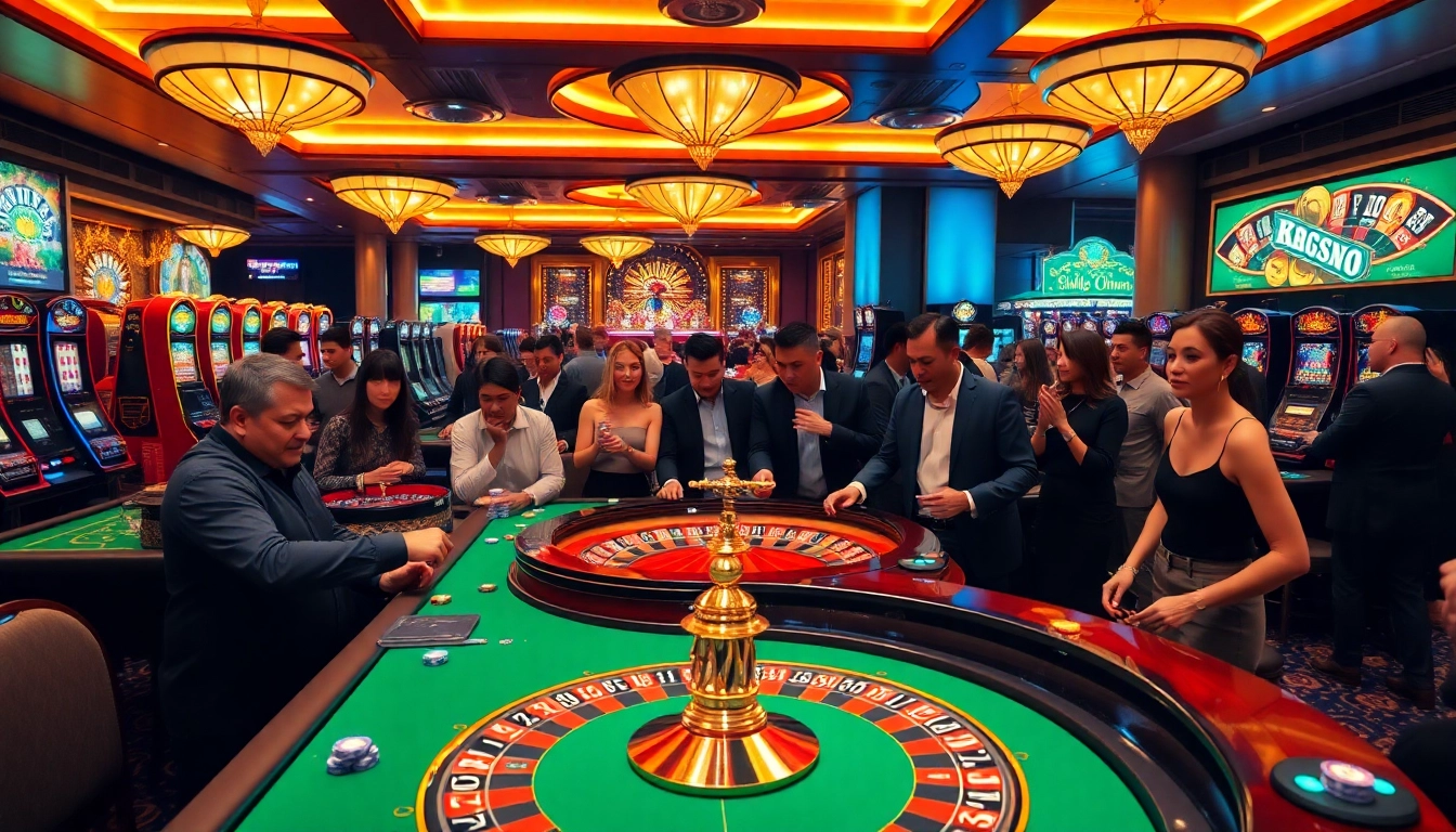 S8 casino players engaging in high-stakes gaming at luxurious, vibrant casino tables with shining poker chips.