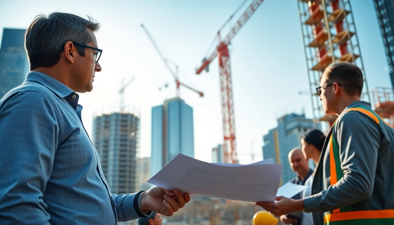 Manhattan Construction Manager leading a team at a construction site, showcasing collaboration.