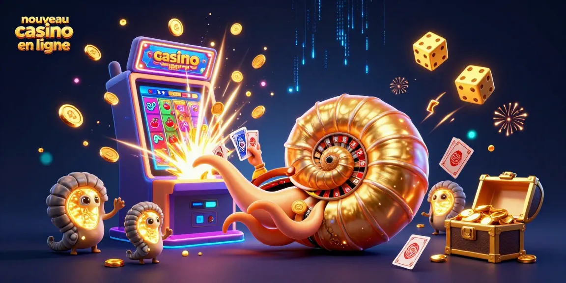 Vivez l'expérience d'un nouveau casino en ligne avec un nautilus géant et des machines à sous éclatantes.
