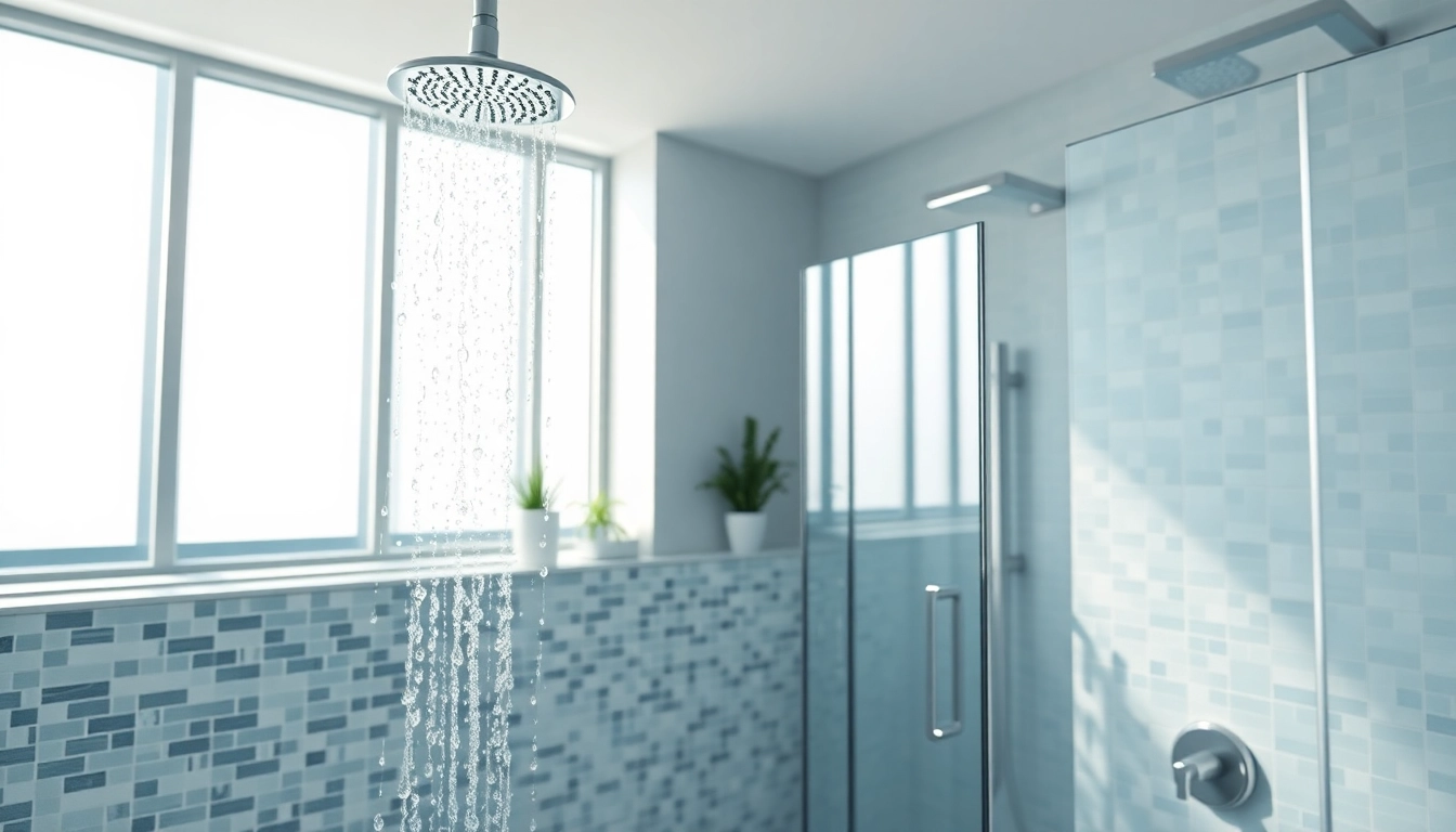 Elegant showers Australia featured in a luxurious modern bathroom setting with rainfall showerhead.
