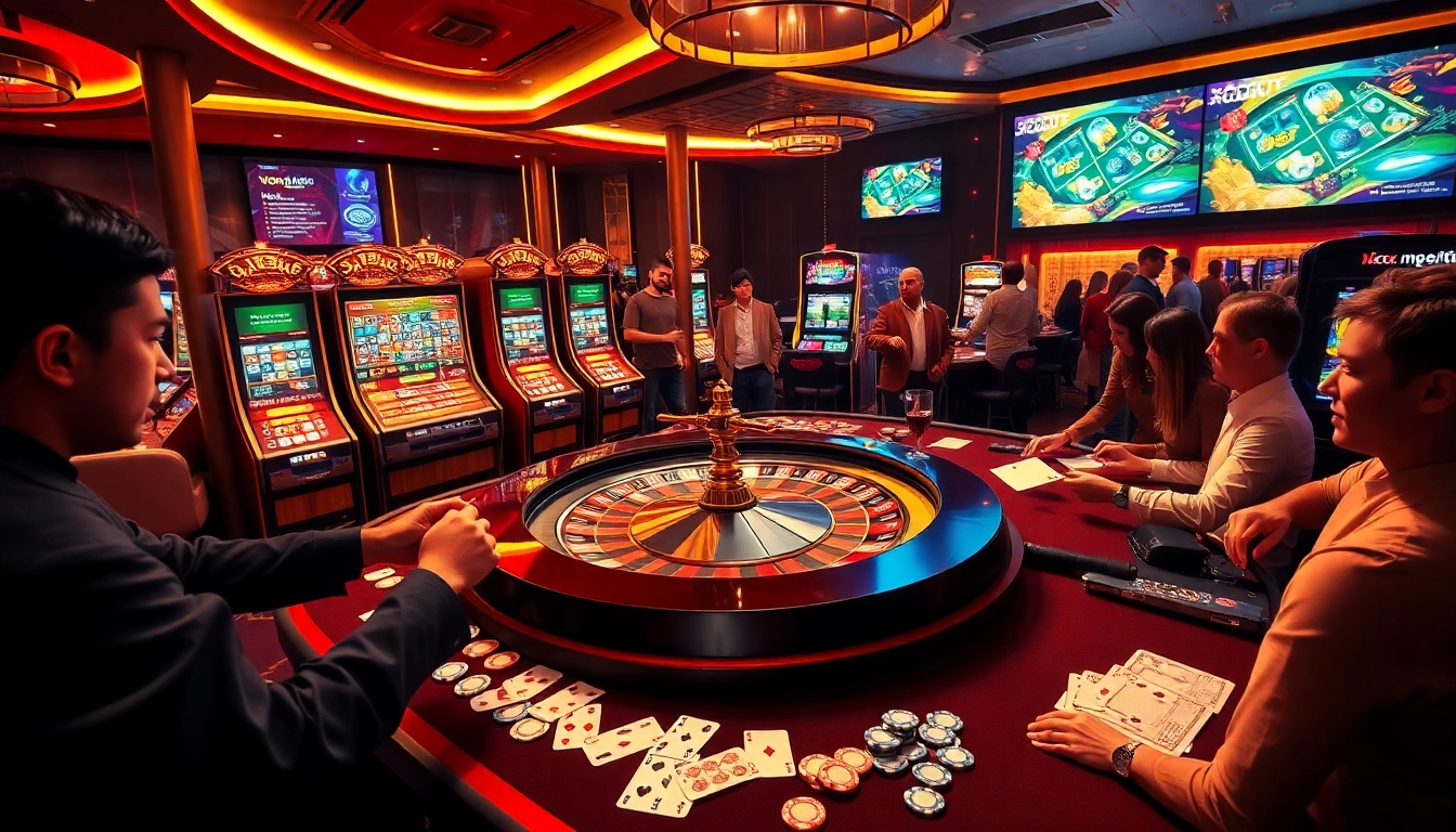 Experience the thrill of gaming at XX888 Casino with vibrant tables and exciting slot machines.
