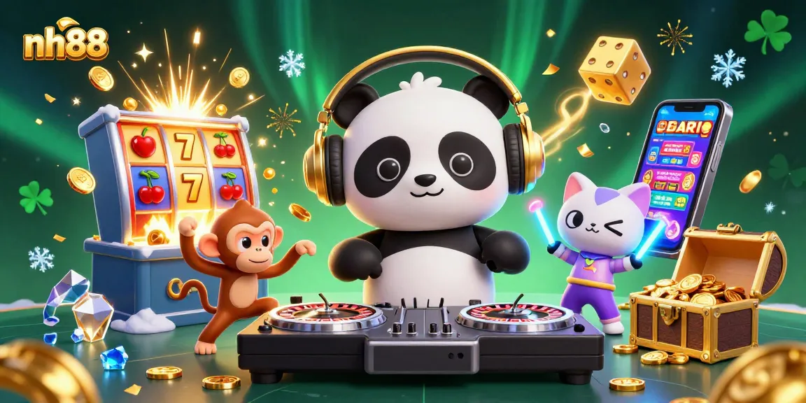 Engage in the excitement of nh88 with vibrant characters and casino elements bursting with action.