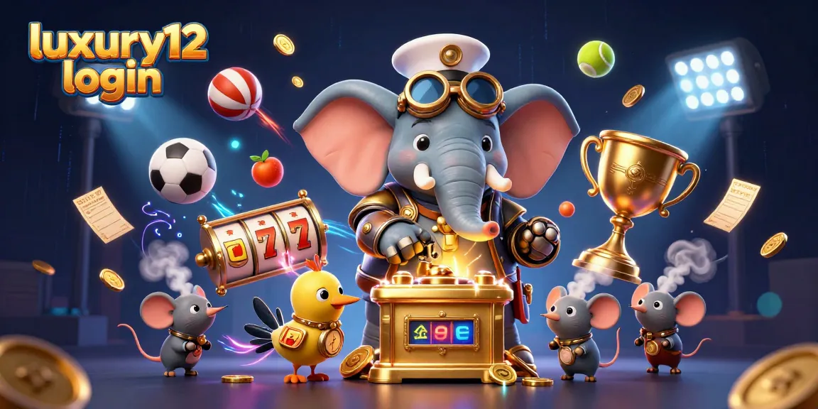 Experience luxury12 login with exciting slot action and vibrant gambling elements in this colorful 3D scene.