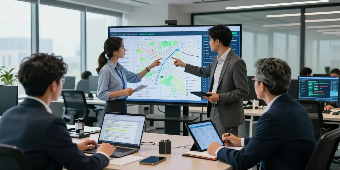 Collaboration on financial crime intelligence strategies in a modern office setting.