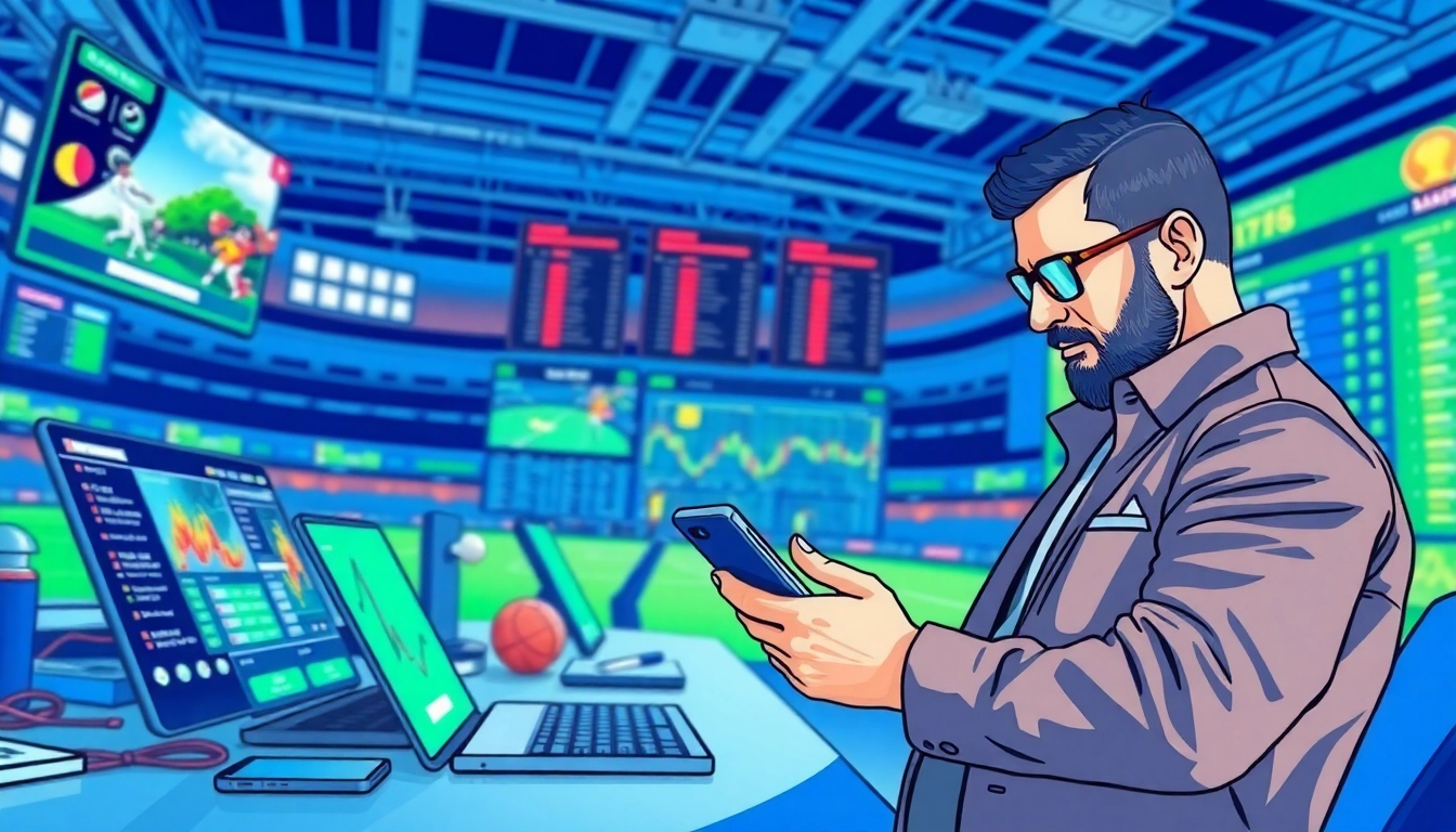 Discover best online sportsbooks India through a vibrant sports betting environment showcasing modern technology.