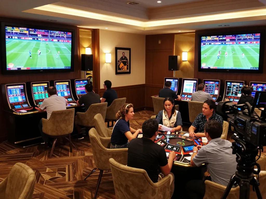 Experience the thrill of thể thao 28bet with friends in an upscale sports betting lounge.