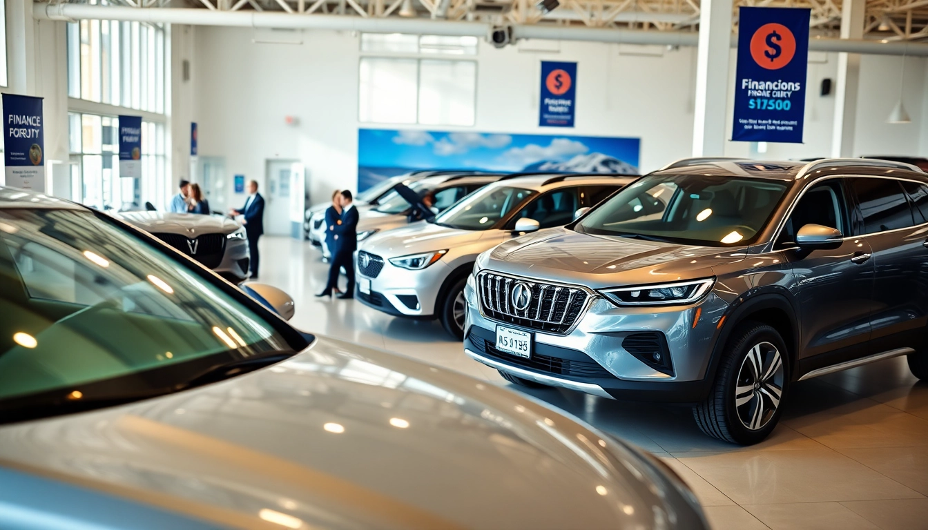 Buy a car at a professional dealership showroom showcasing various vehicles