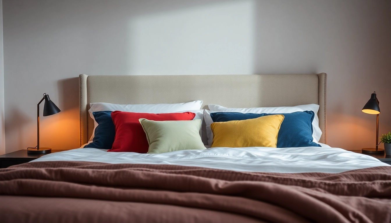 Cuscini per letto in una camera da letto moderna, perfetti per arricchire il tuo spazio.