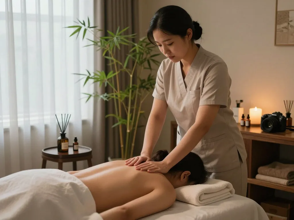 Experience serene 서초스웨디시 massage therapy in a tranquil spa setting, with soft lighting and calming decor elements.