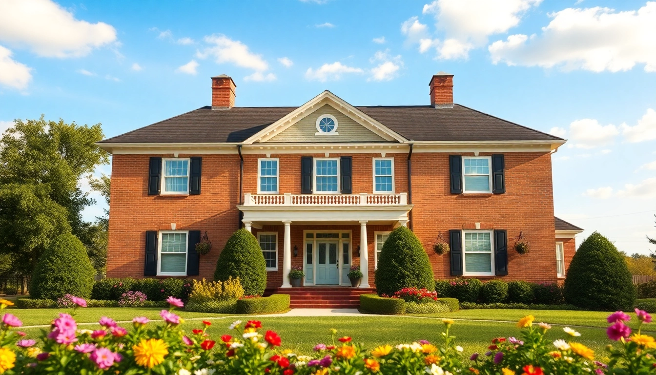 Showcasing the Winchester Foursquare Revival architecture, highlighting its symmetrical design and inviting gardens.