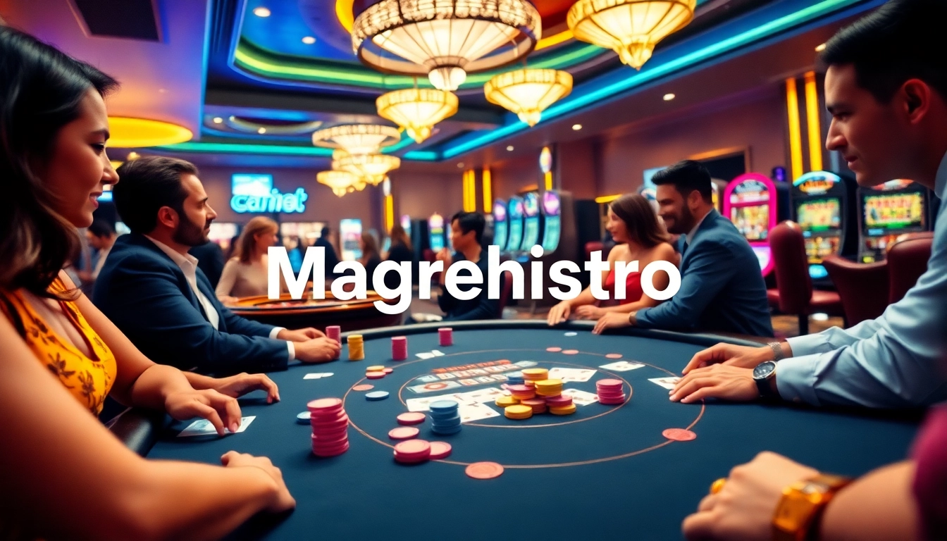 Magrehistro as players engage in thrilling casino games at a vibrant poker table.