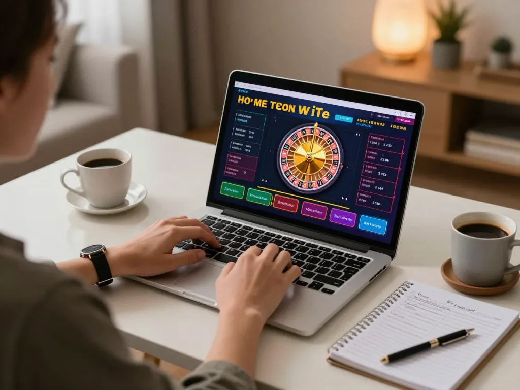 Engaging in online gambling on tg88 during an exciting roulette session with strategic notes.