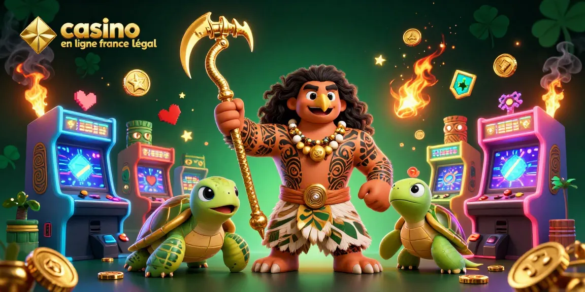 Jouez sur un casino en ligne légal en France où un demi-dieu hawaïen illuminé par des machines de jeu colorées révèle des fonctionnalités captivantes.