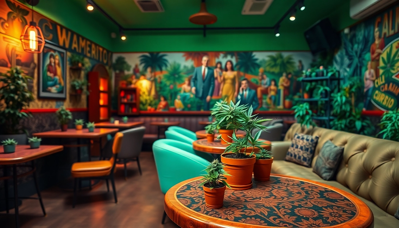 Visitez Club Cannabis Madrid avec une atmosphère accueillante et des plantes décoratives.