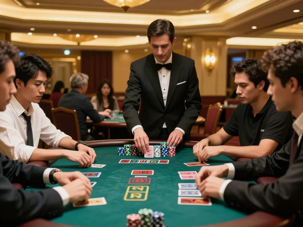 Players strategizing their bets at a blackjack table with 789win, showcasing live casino excitement.