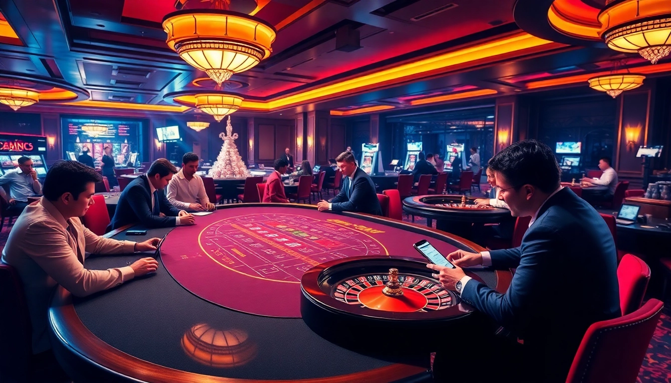 Engaging scene of players at a blackjack table in a luxurious casino connected to hidden wiki 2026.