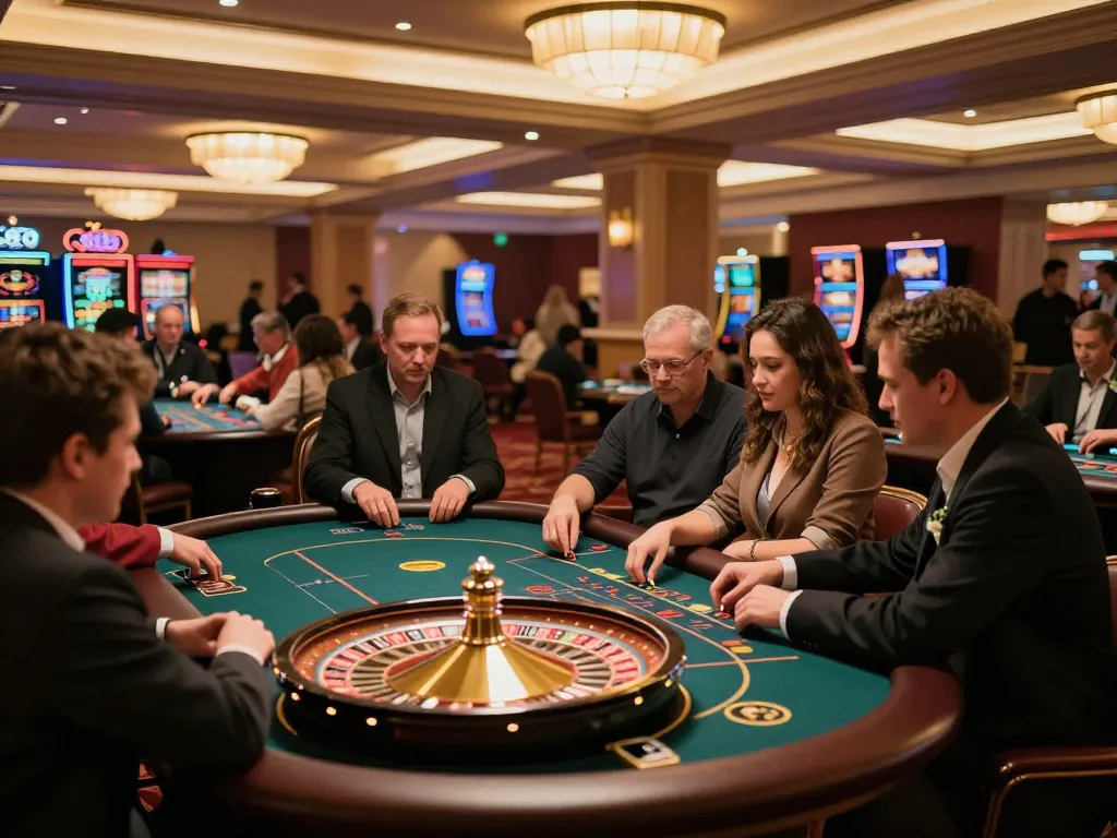 Engaging atmosphere at SC88 casino with players actively participating in poker and roulette games.