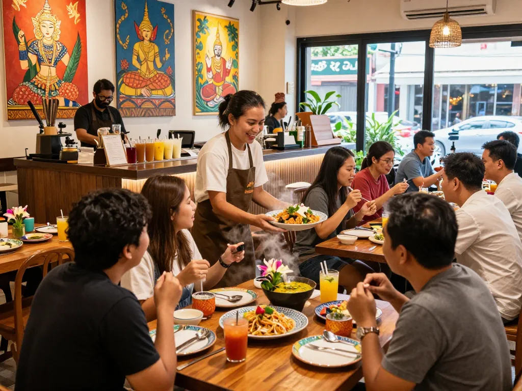 Enjoy a lively dining experience at Rusty Iron Thai Restaurant featuring 88Pulsa inspired meals.
