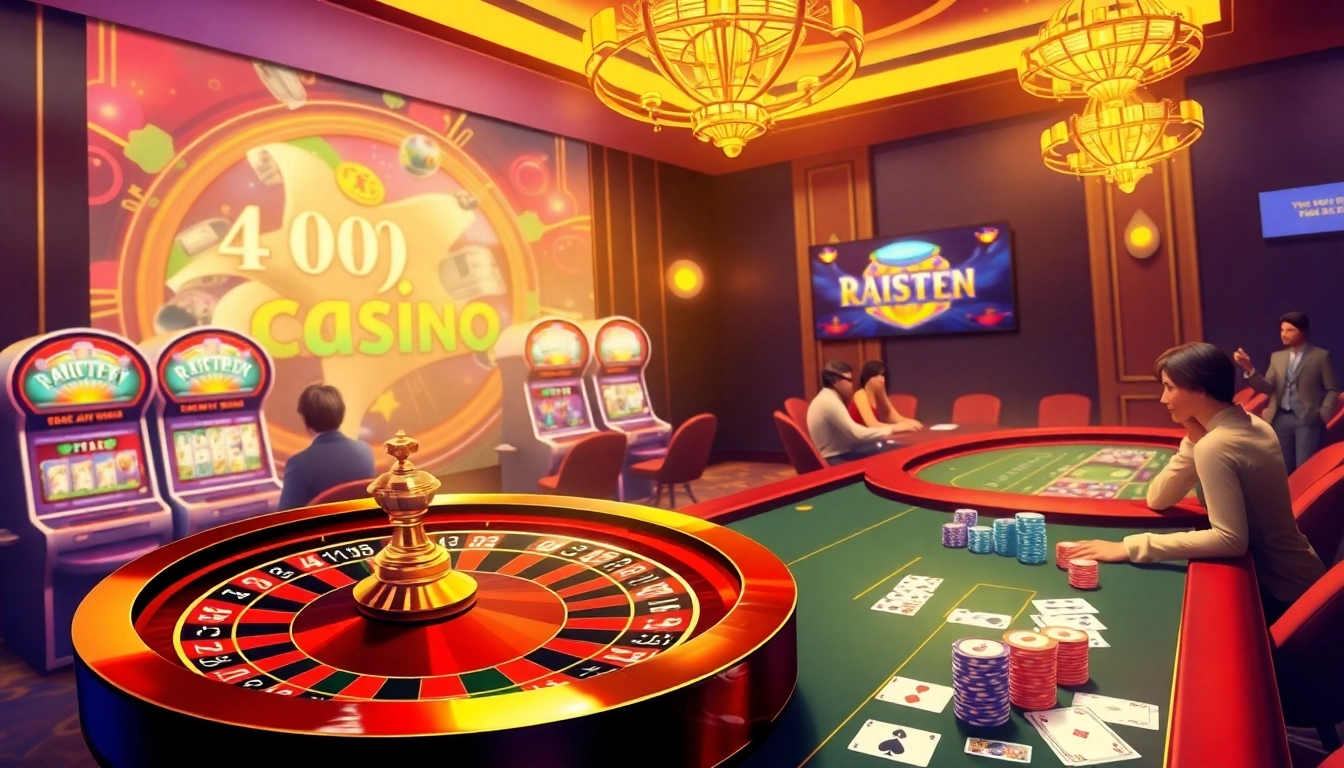 The dynamic action at nhà cái rr88, featuring poker chips and a roulette wheel in a luxurious casino setting.