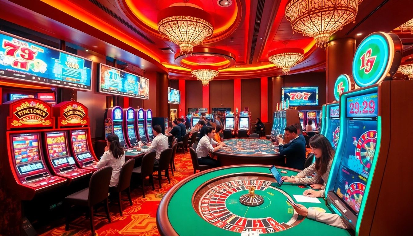 Bergabunglah dengan para pemain di meja kasino glamor bersama Datukwin, dilengkapi chip poker, kartu, dan mesin slot yang penuh warna.