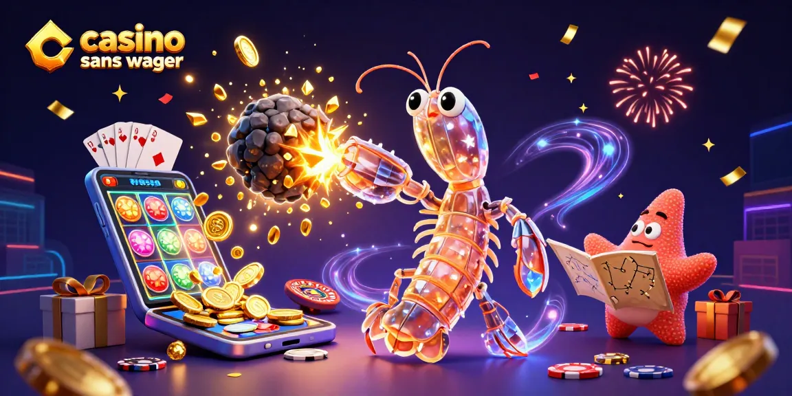 Jouez au casino en ligne sans wager avec des pièces d'or et des machines à sous colorées.