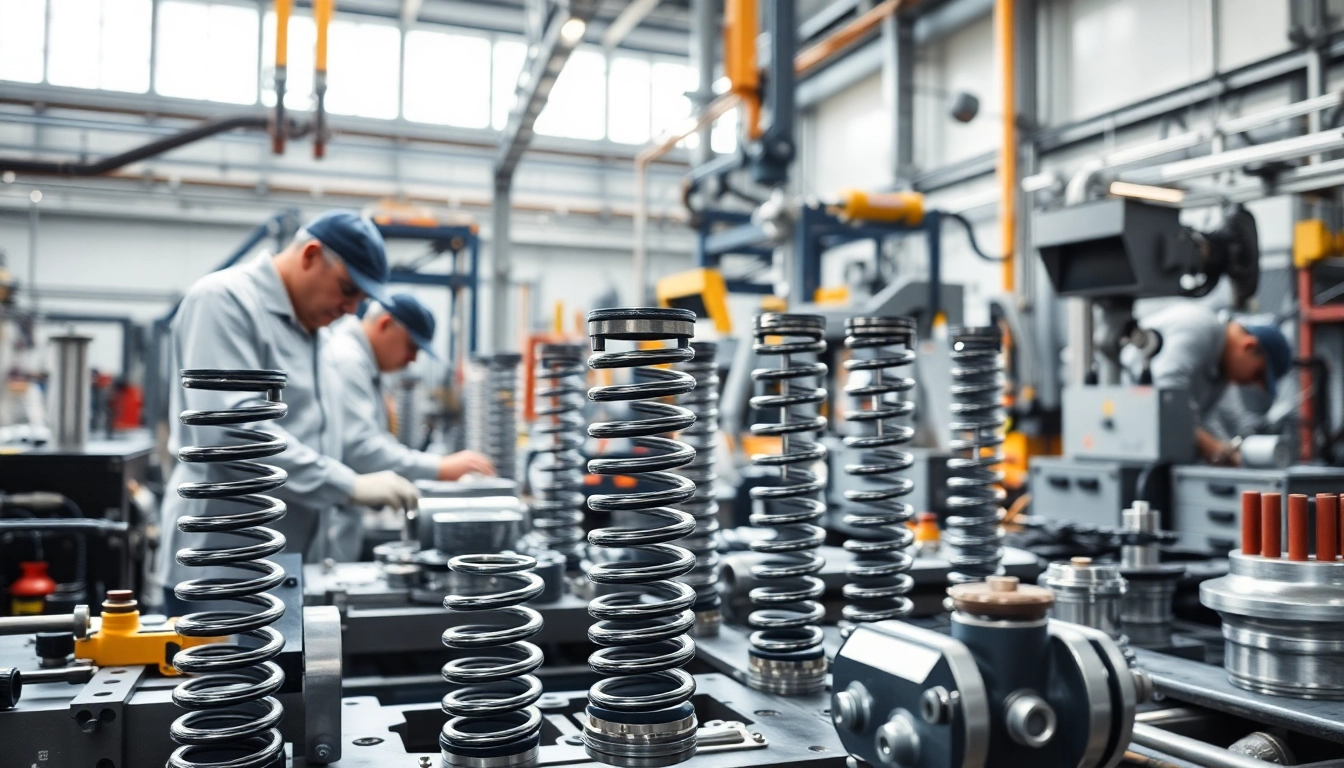 Gas Spring Manufacturer showcases precision and quality in a modern factory environment.