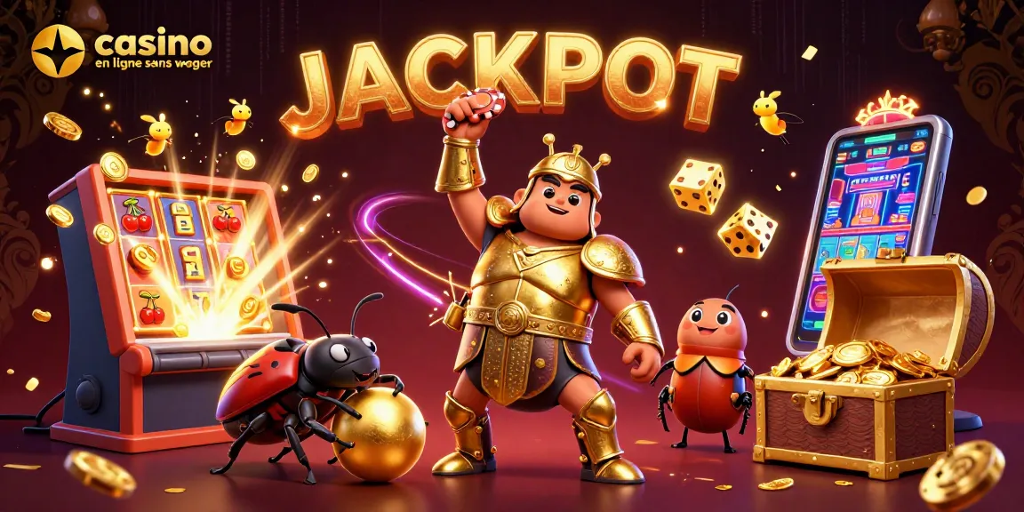 Découvrez le jackpot avec le casino en ligne sans wager grâce à cette illustration captivante.