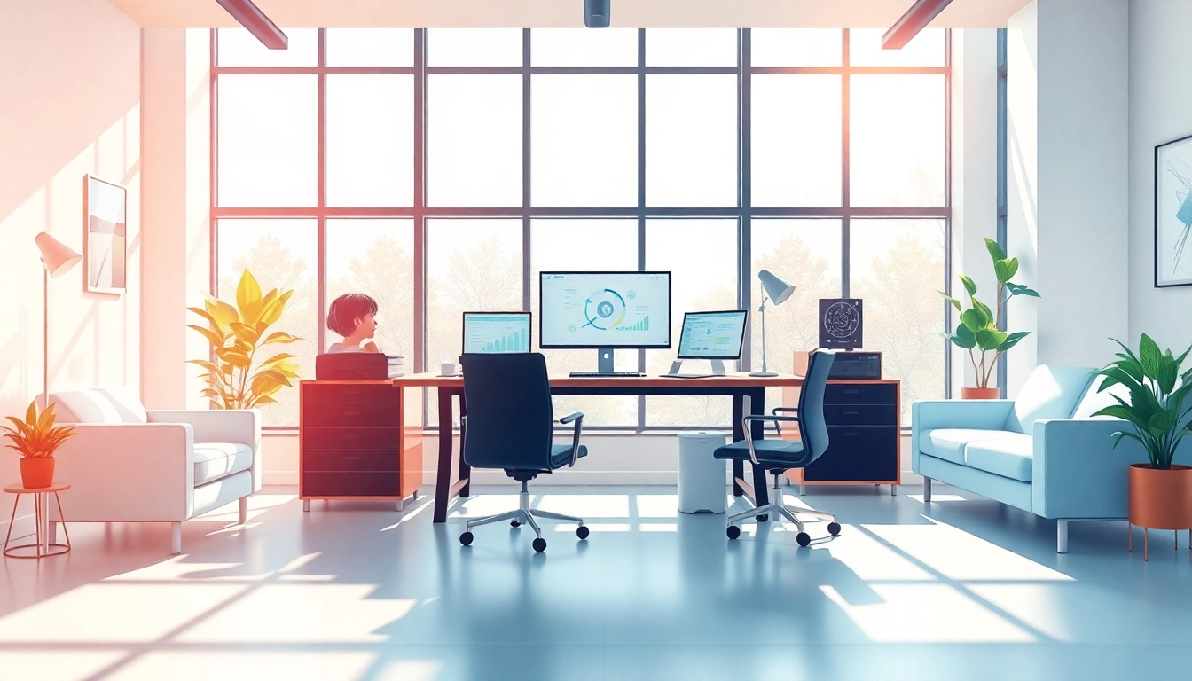 Brightet workspace showcasing innovative technologies and collaboration tools in a modern setting.