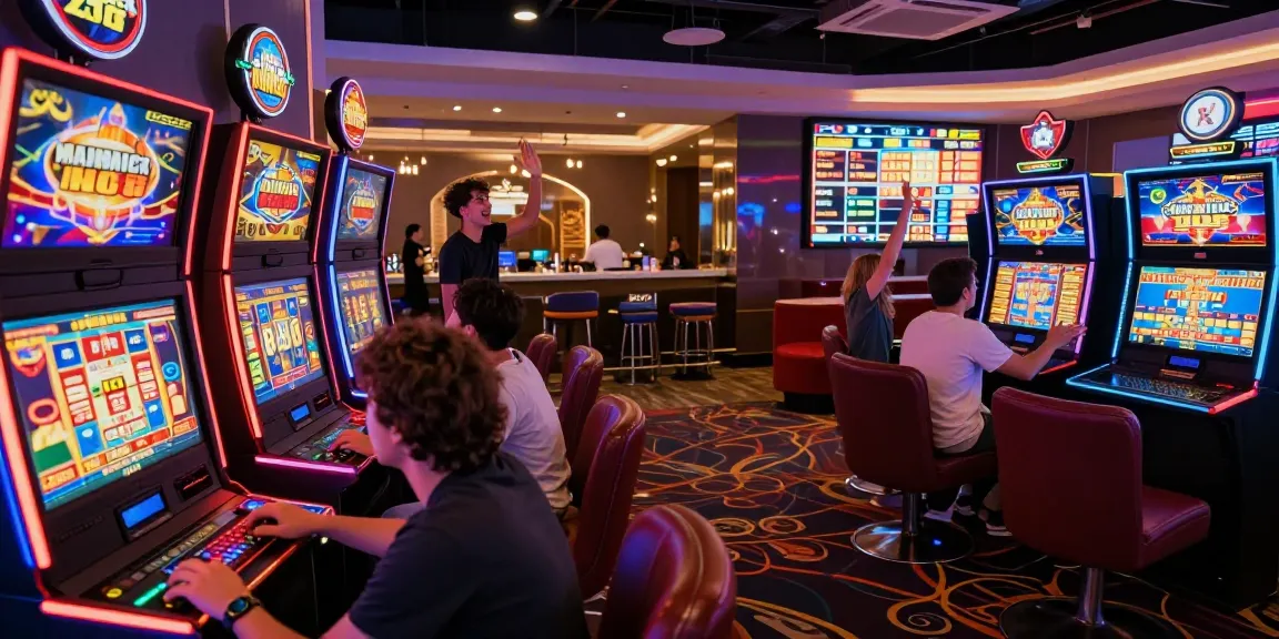 Exciting virtual casino experience featuring slot deposit 5k gameplay, players celebrating wins, and vibrant atmosphere.