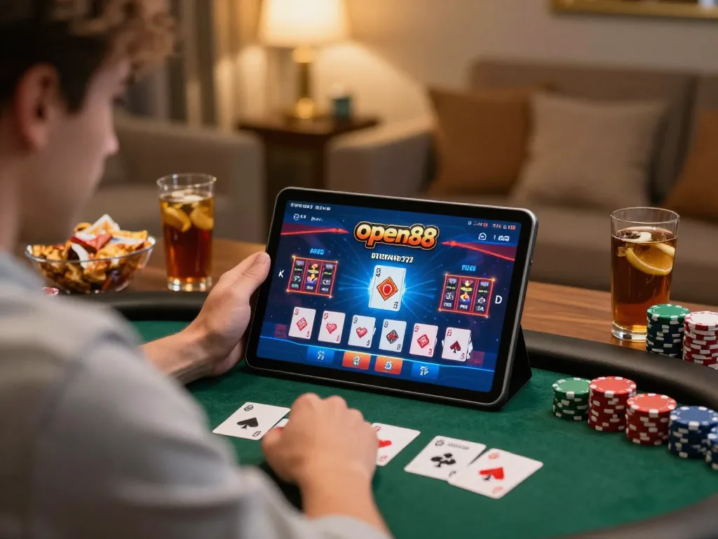Engaged player strategizing in the open88 online casino environment.
