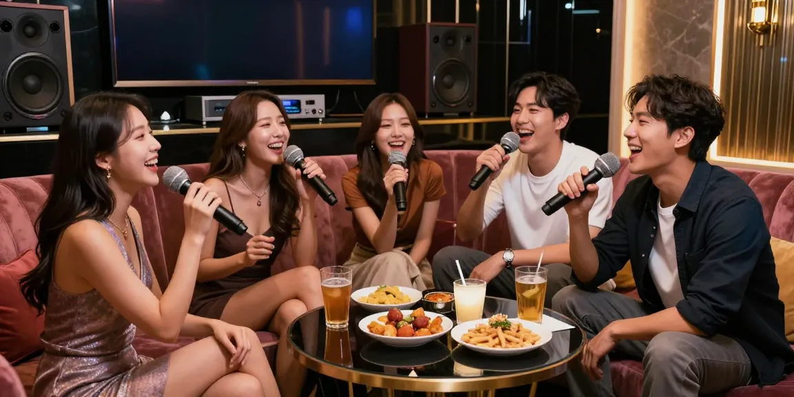 강남가라오케 프리미엄 룸에서 즐거운 시간 보내는 사람들 모습