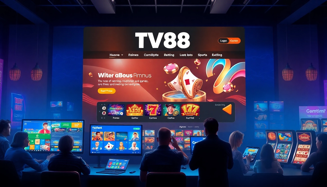 TV88 online gaming platform homepage with user-friendly interface and diverse games