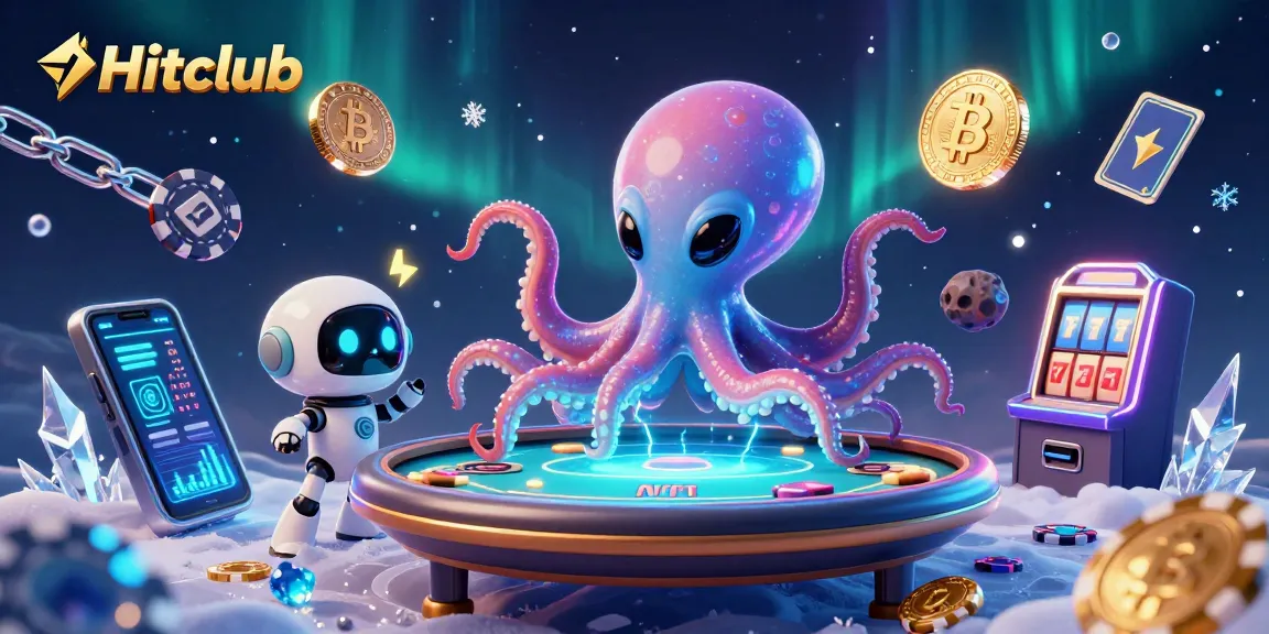 Hitclub engages players with vibrant casino gameplay amid alien visuals and crypto highlights.
