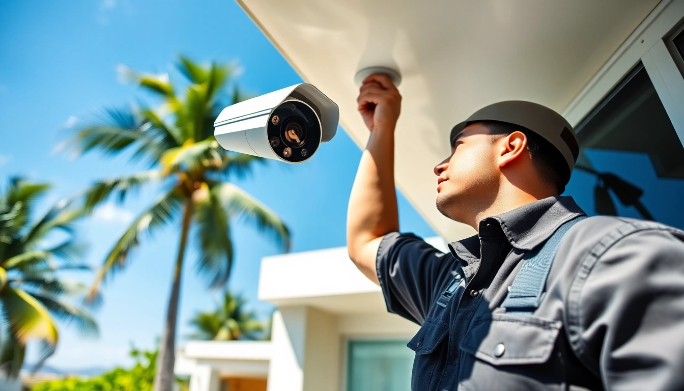 Instalación experta de cámaras de seguridad en un hogar costarricense.